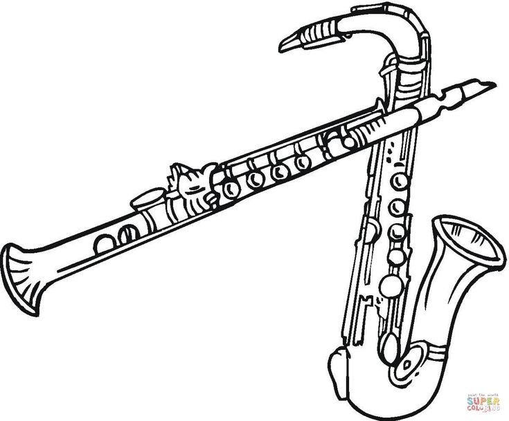 Saxophones and clarinet coloring page free printable coloring pages free printable coloring pages coloring pages printable coloring pages