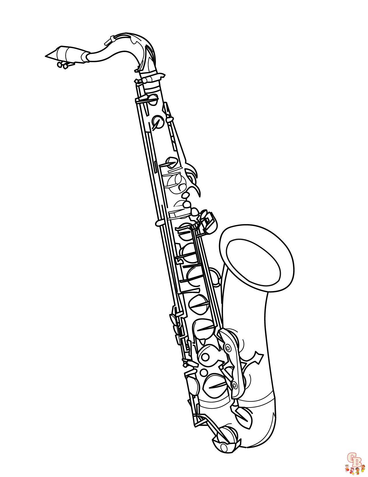 The best saxophone coloring pages for kids