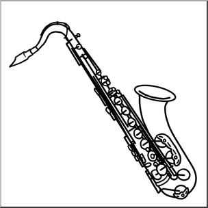 Clip art saxophone bw i