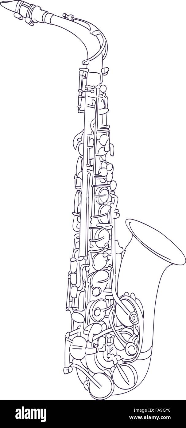 Saxophone drawing hi