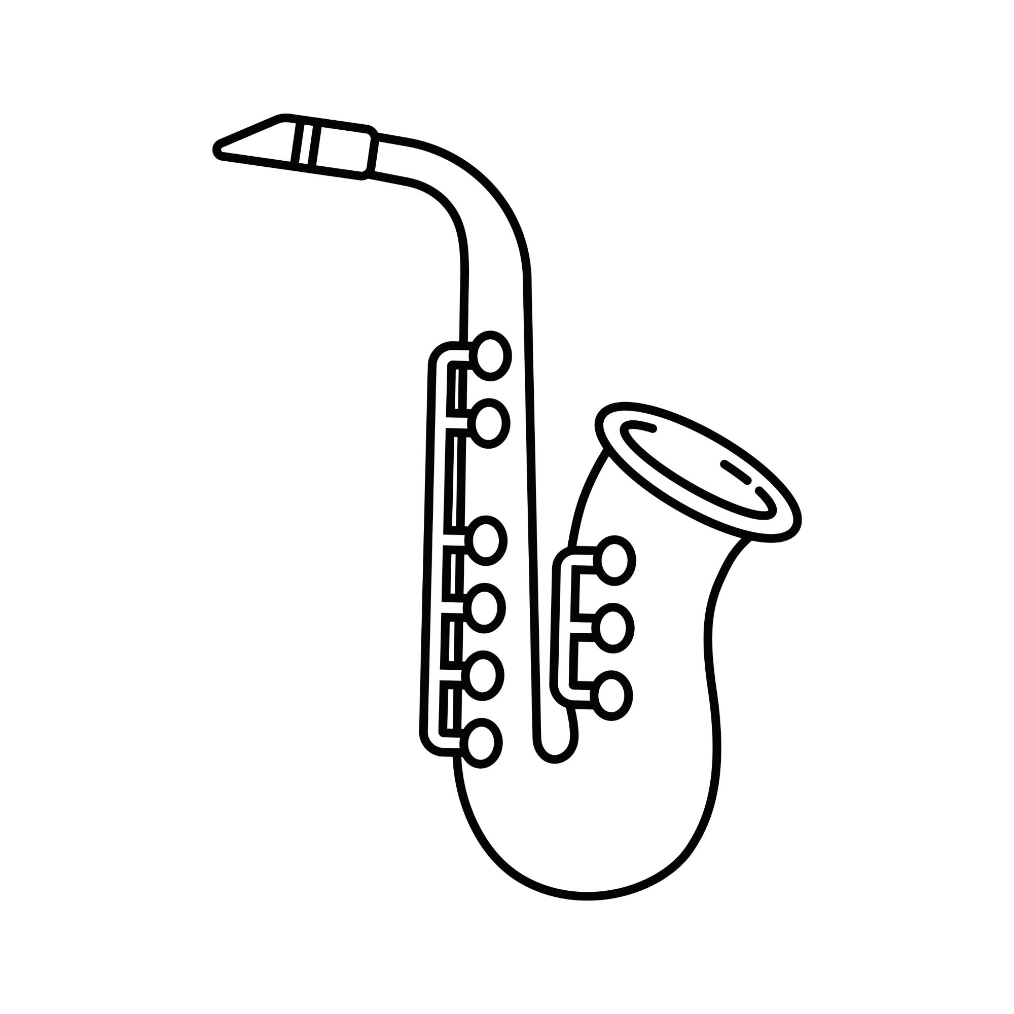 Black and white saxophone svg clipart musical instrument jpg image digital download music eps png dxf printable saxophone pdf vector file