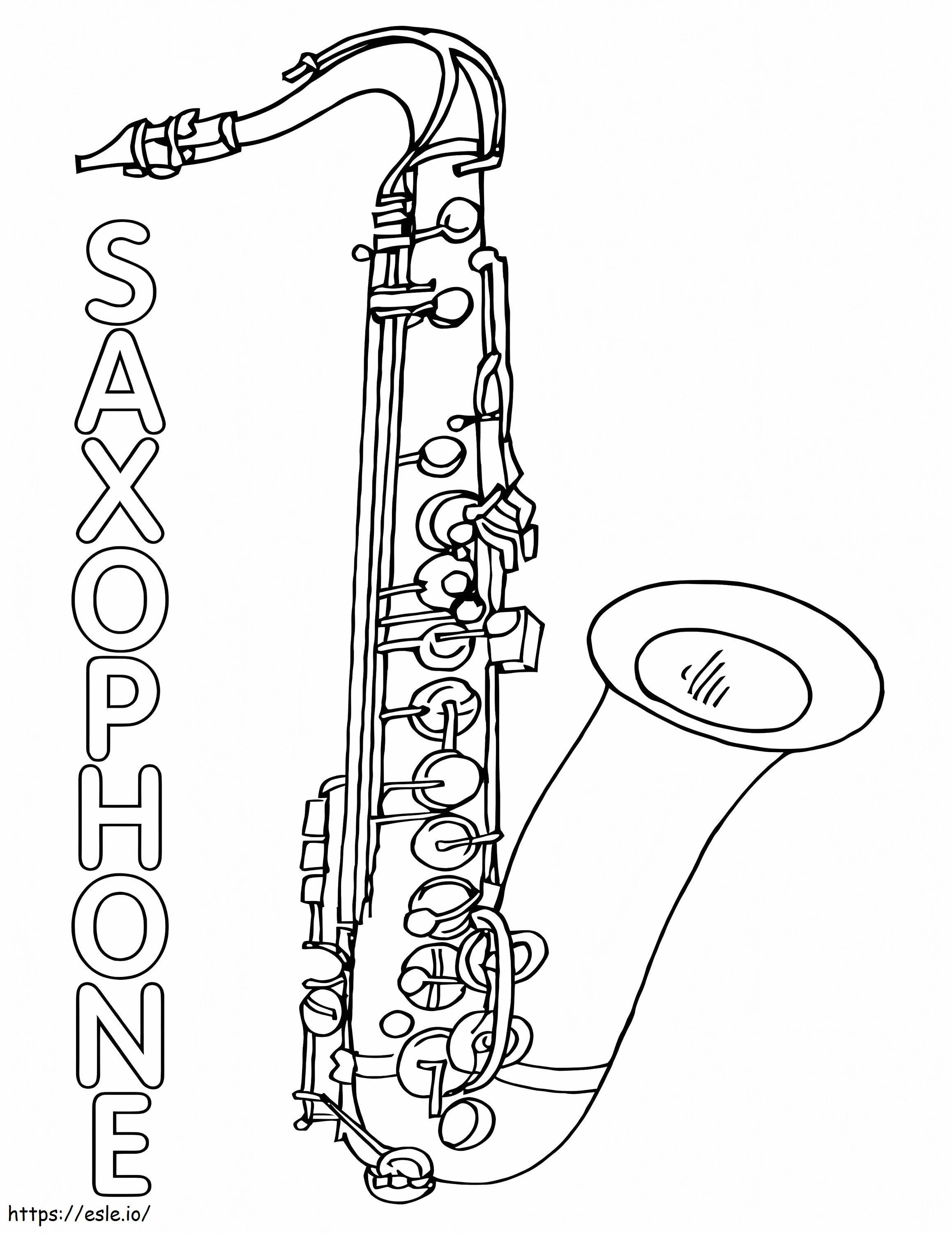 Normal saxophone coloring page