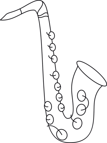 Saxophone coloring page free printable coloring pages