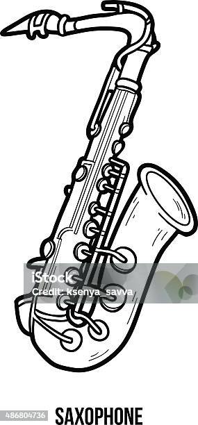 Coloring book for children musical instruments stock illustration