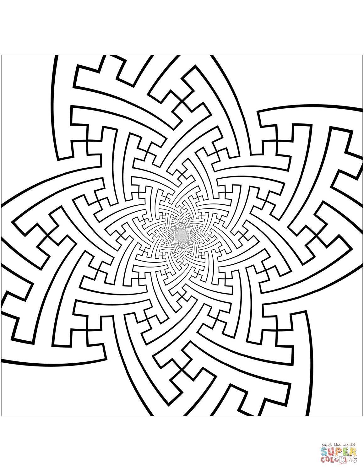 Sayagata tiling pattern coloring page free printable coloring pages
