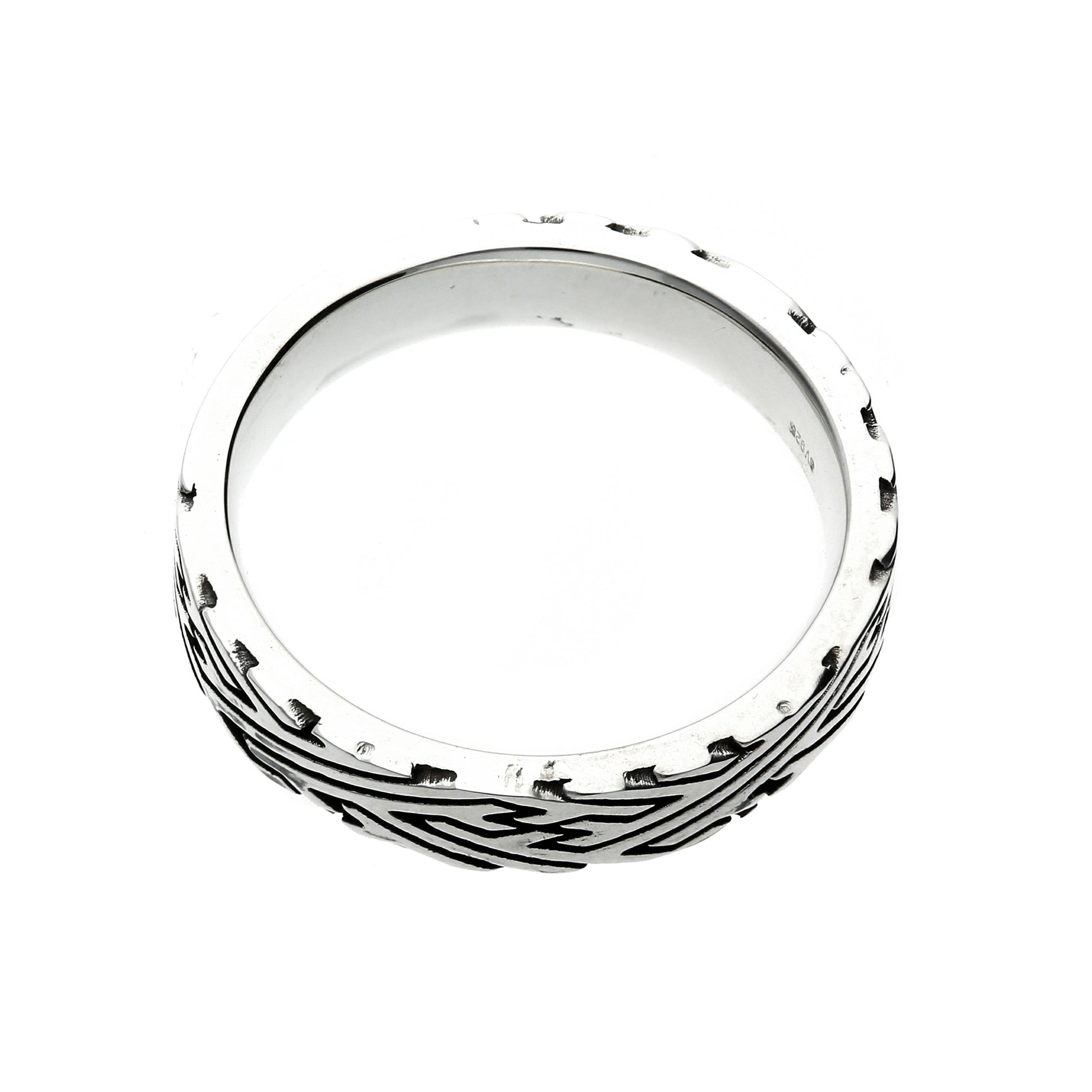 Lïcojapanãsilver sayagata pattern ring