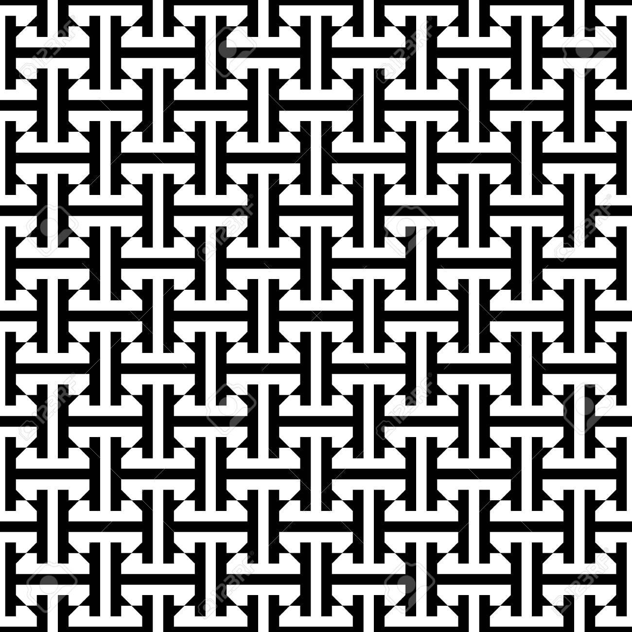 Seamless stylized sayagata pattern repeated interlocking figures background china ornament traditional window tracery image ancient ethnic mosaic motif digital paper for textile print vector art royalty free svg cliparts vectors and stock