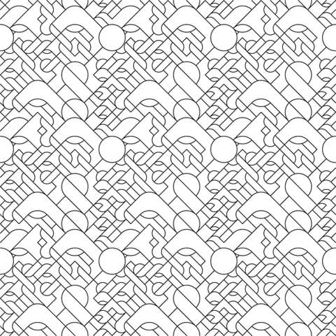 Dinette line tiled pattern coloring page free printable coloring pages