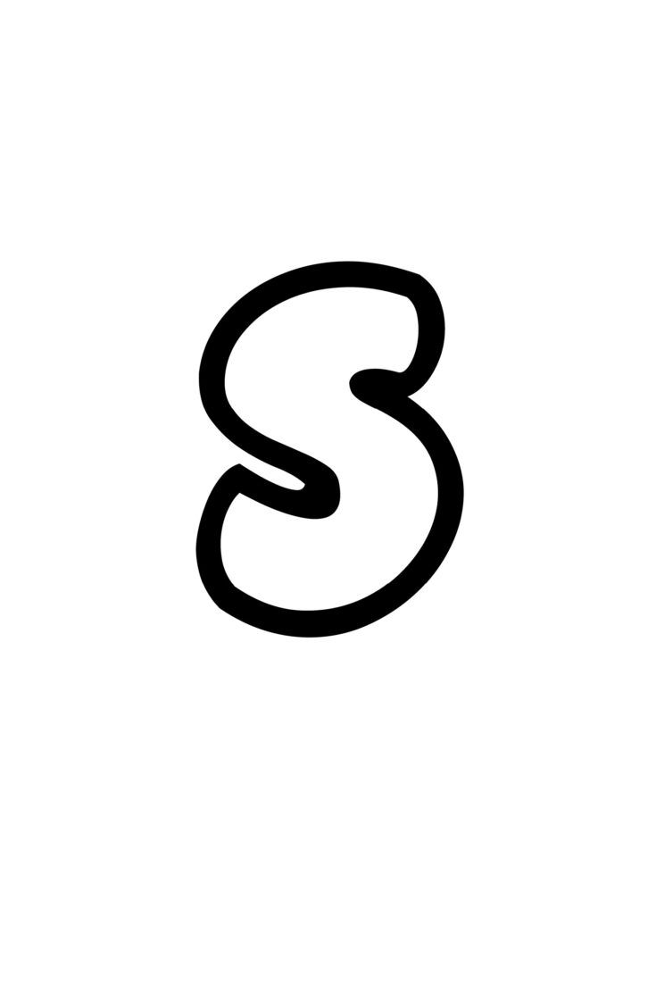 Free printable lowercase s bubble letter stencil s bubble letter letter stencils bubble letters