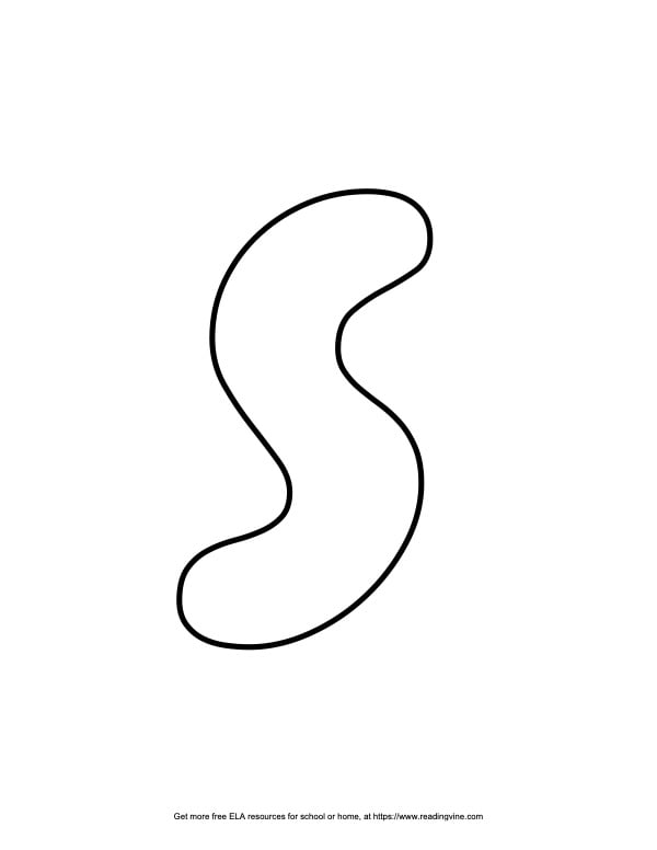 Bubble letter s free printable styles
