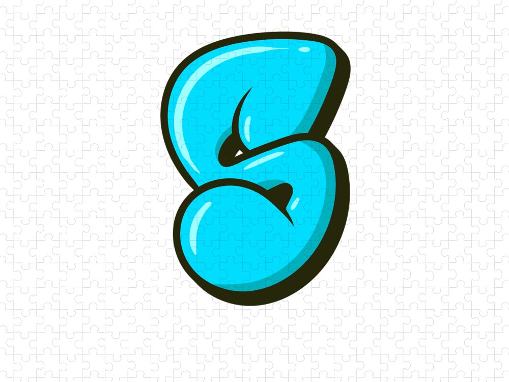 Letter s graffiti alphabet s typography blue letter s bubble letter s jigsaw puzzle by elsayed atta