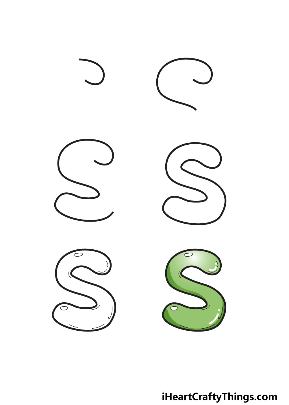 Bubble letter s draw your own bubble s in easy steps
