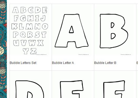 Printable bubble letters alphabet printables kids abc coloring pages bubble letters
