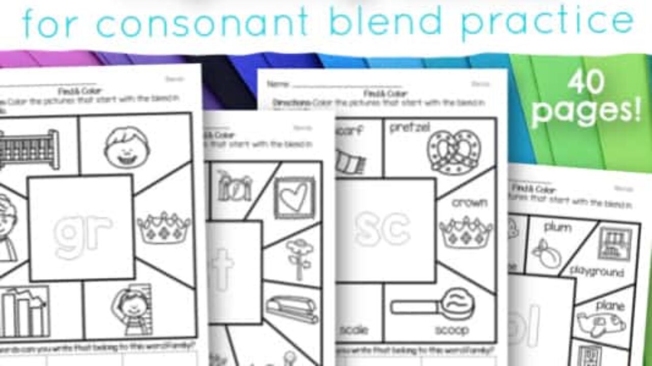 Beginning blend find color worksheets