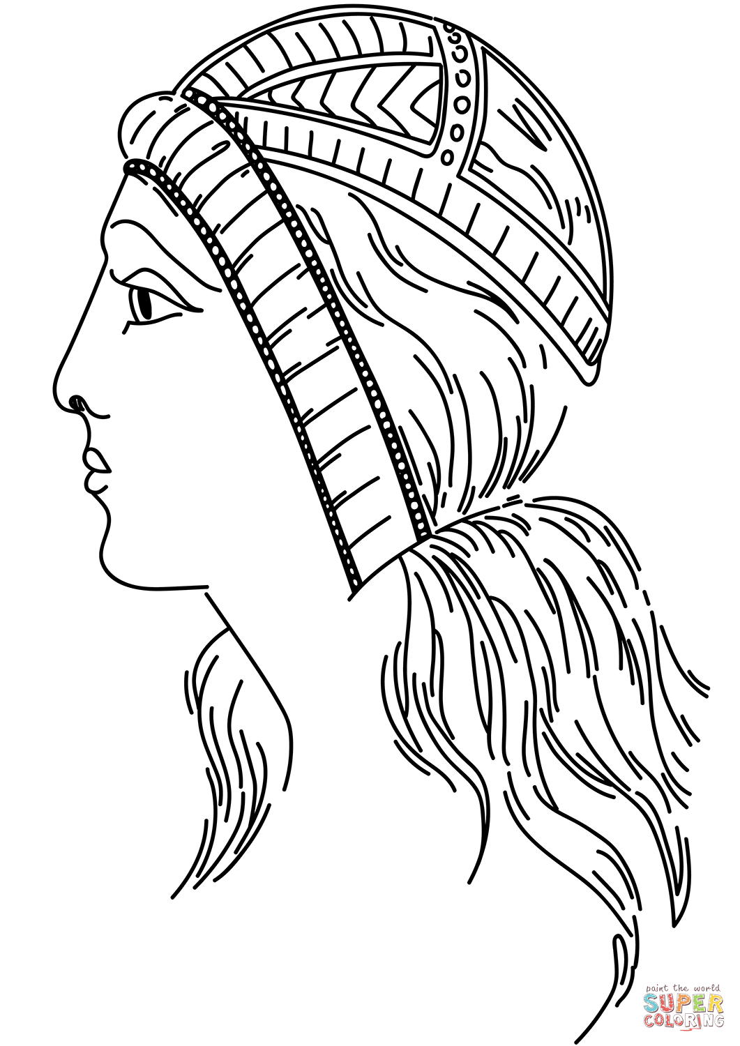 Scandinavian head covering of the middle ages coloring page free printable coloring pages
