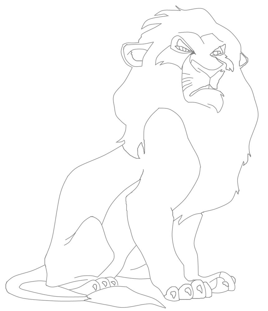 Scar lion king character coloring page