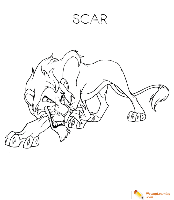 The lion king scar coloring page free the lion king scar coloring page