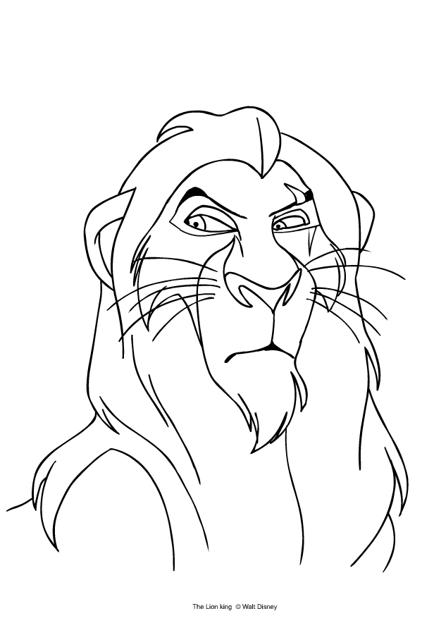 Scar from the lion king coloring page
