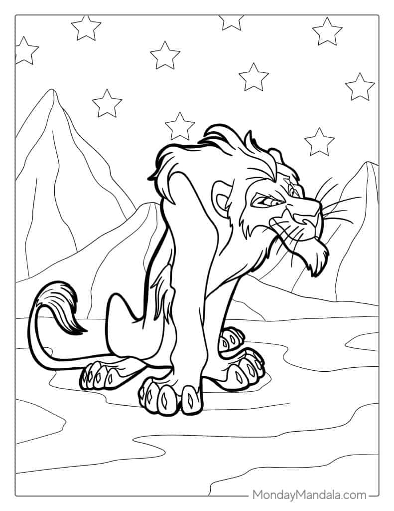 Lion king coloring pages free pdf printables