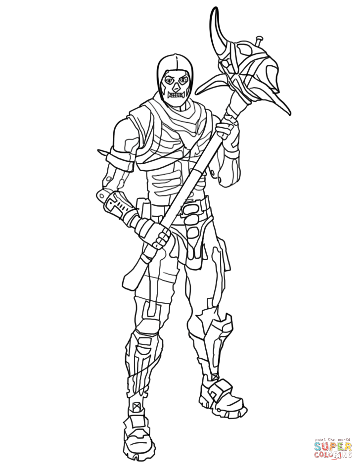 Fortnite skull trooper coloring page free printable coloring pages