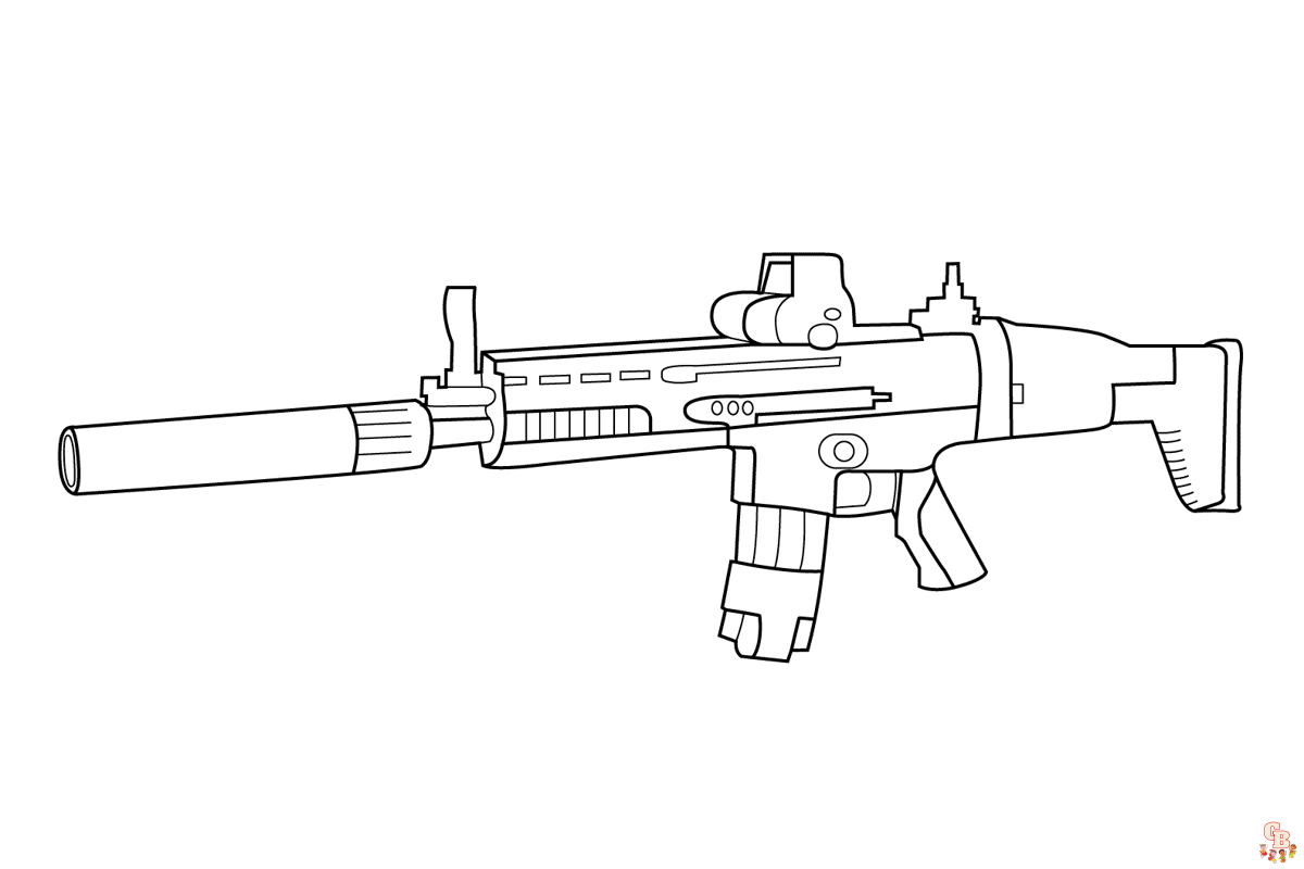 Printable guns coloring pages free for kids and adults