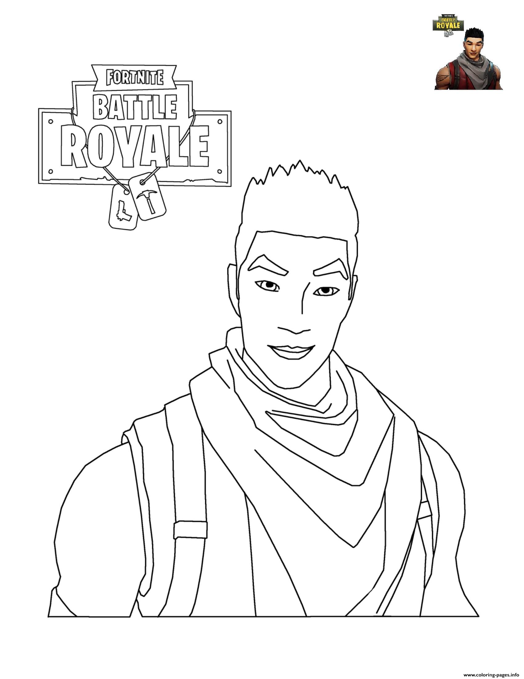 Fortnite character coloring page printable