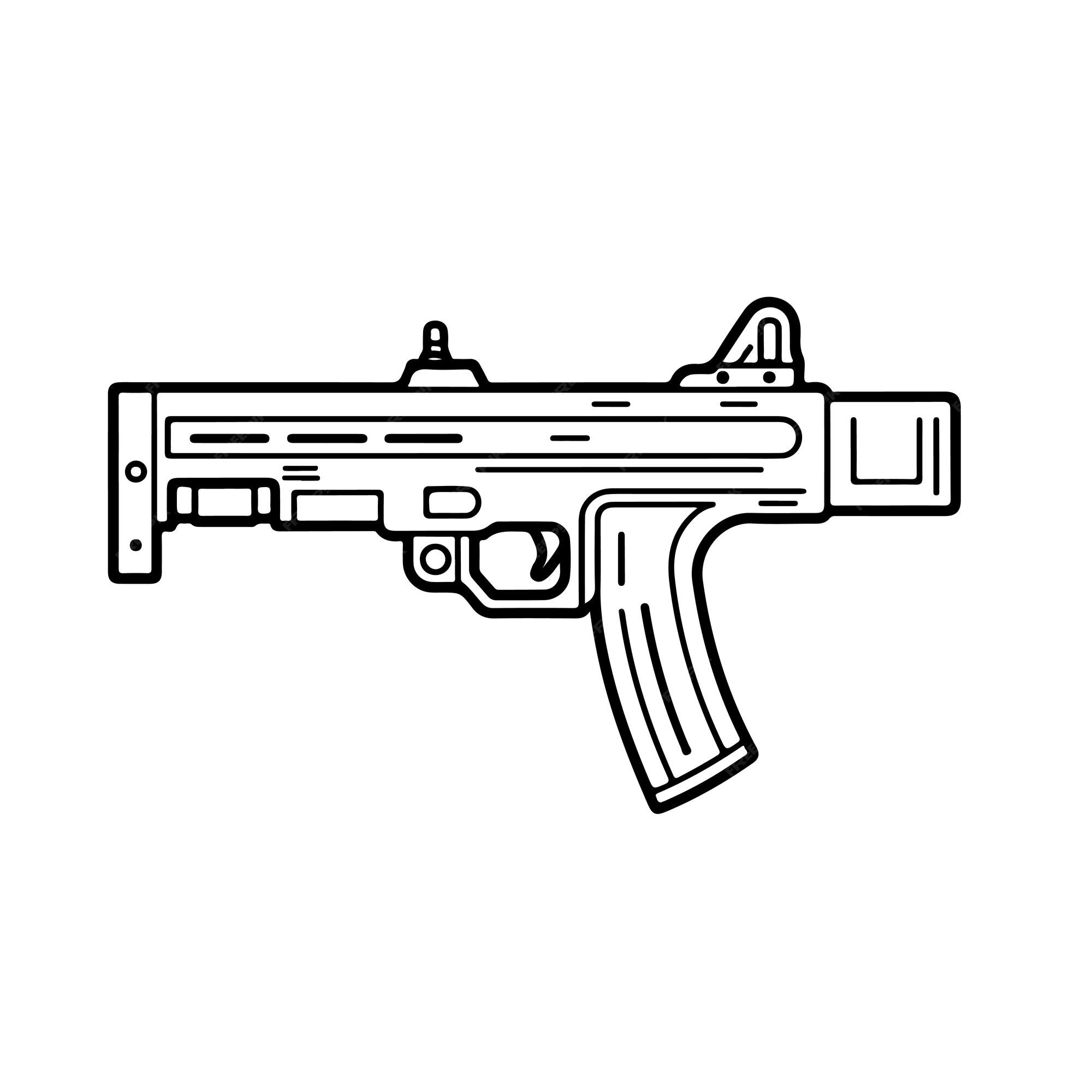 Premium vector sketch hand drawn single line art coloring page gun day