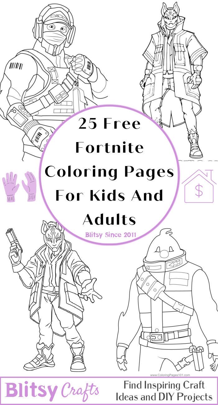 Free fortnite coloring pages for kids and adults