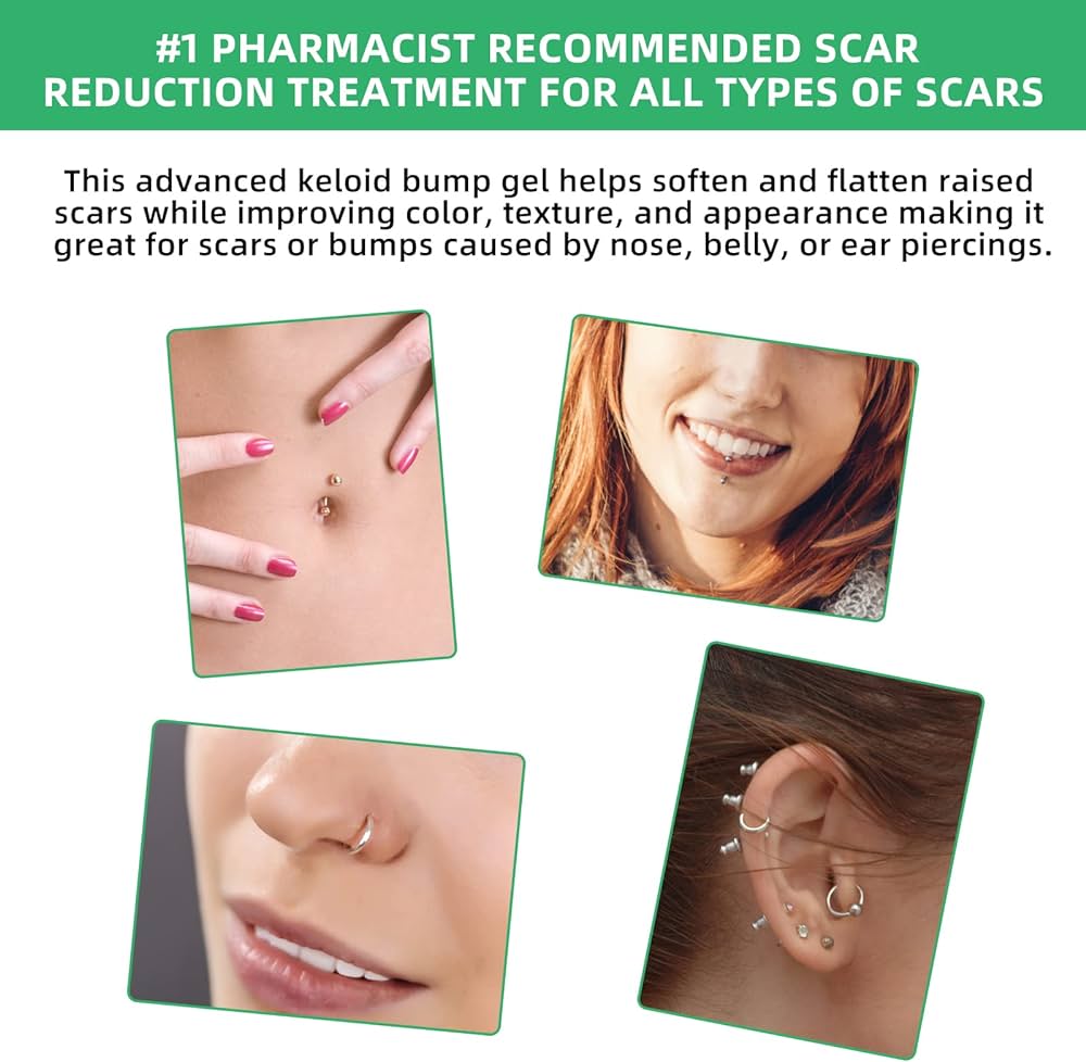 Tobcharm keloid scar removal keloid bump removal for scar remover scar removal cream works for acne scar pimple scar surgery scar piercing scar treatment with g silicone scar gel health