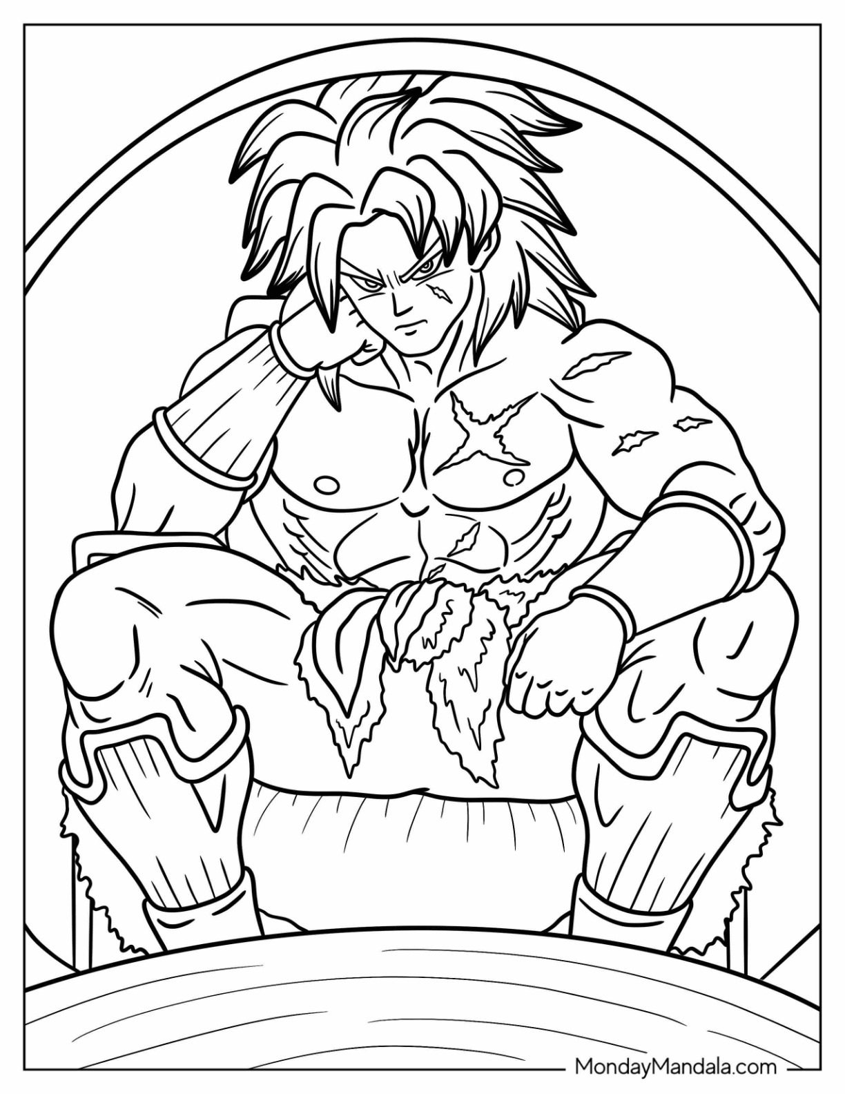 Broly coloring pages free pdf printables