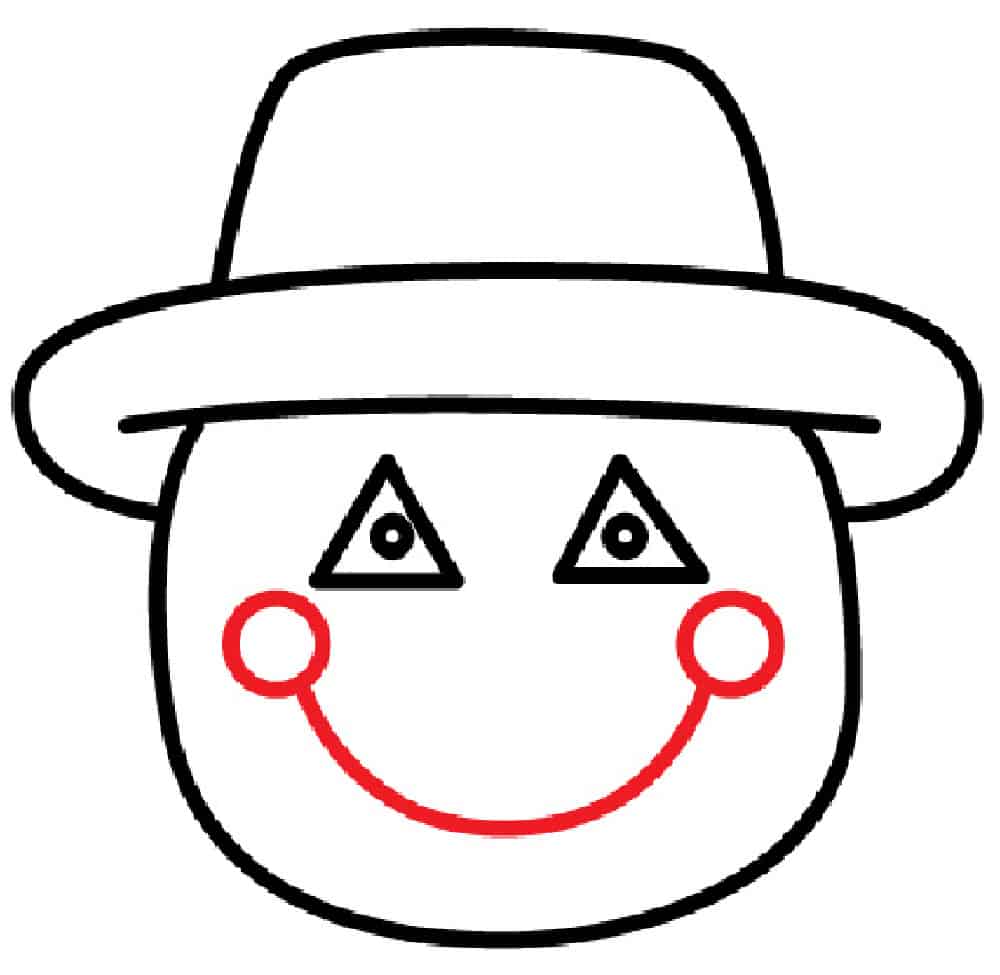 How to draw a scarecrow face