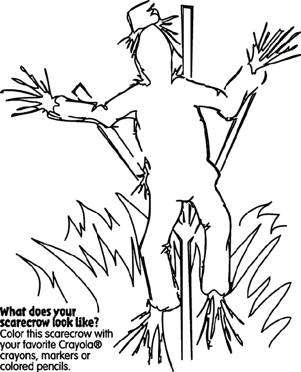 Fall scarecrow coloring page