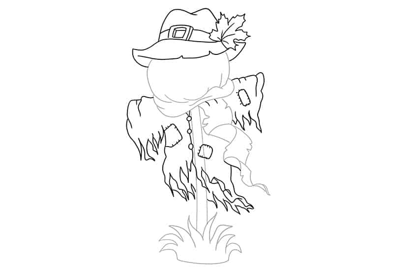 How to draw a scarecrow