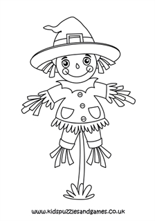 Autumn fall scarecrow louring page
