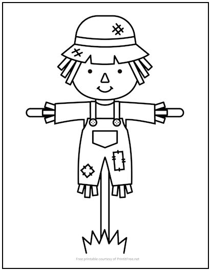 Scarecrow coloring page print it free