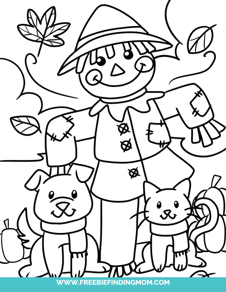 Free printable cute fall coloring pages