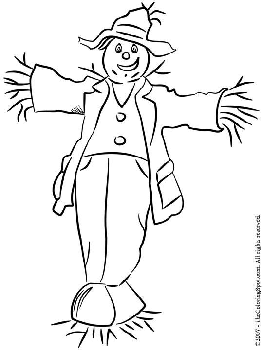 Scarecrow coloring page audio stories for kids free coloring pages colouring printables
