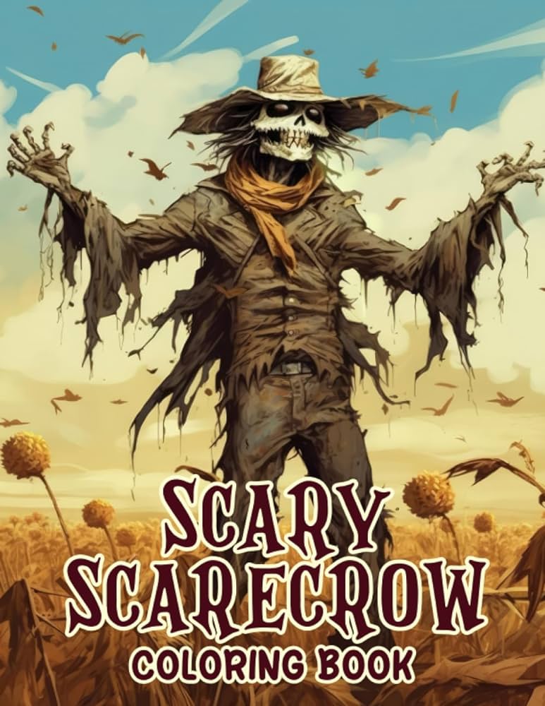Scary scarecrow coloring book unlock the artistry of scary scarecrows with hypnotic designs in this unique coloring experience ady mena books