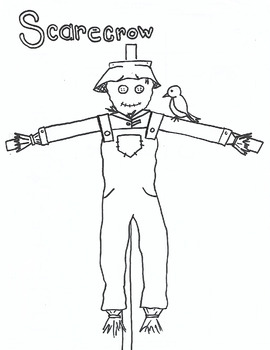 S for scarecrow coloring page by b for butterfly tpt