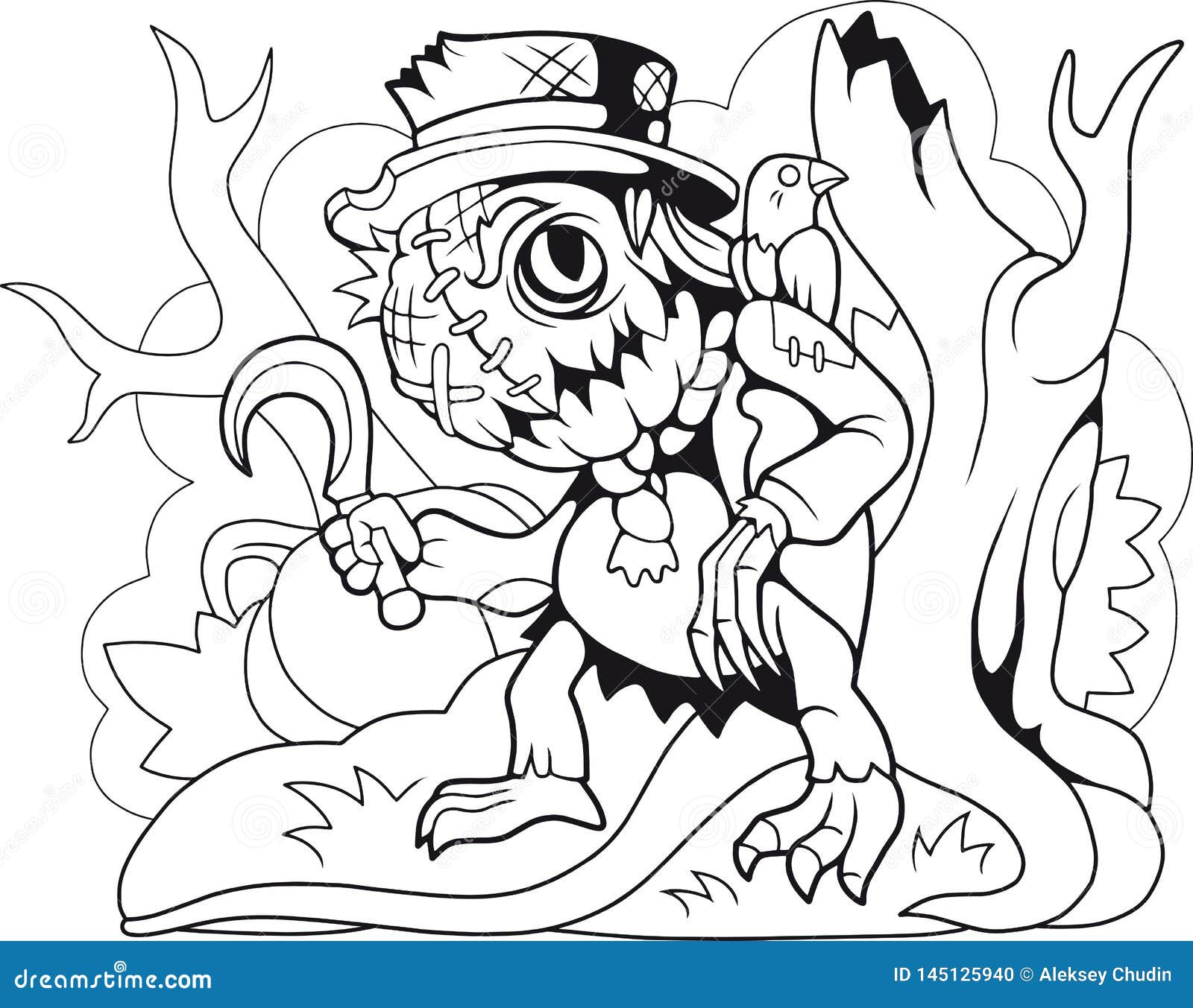 Scarecrow coloring stock illustrations â scarecrow coloring stock illustrations vectors clipart