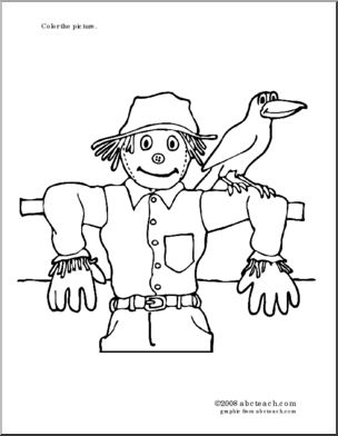 Coloring page scarecrow