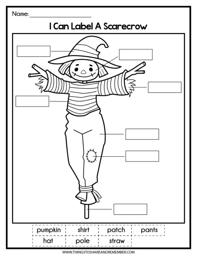 Scarecrow printable activities share remember celebrating child home