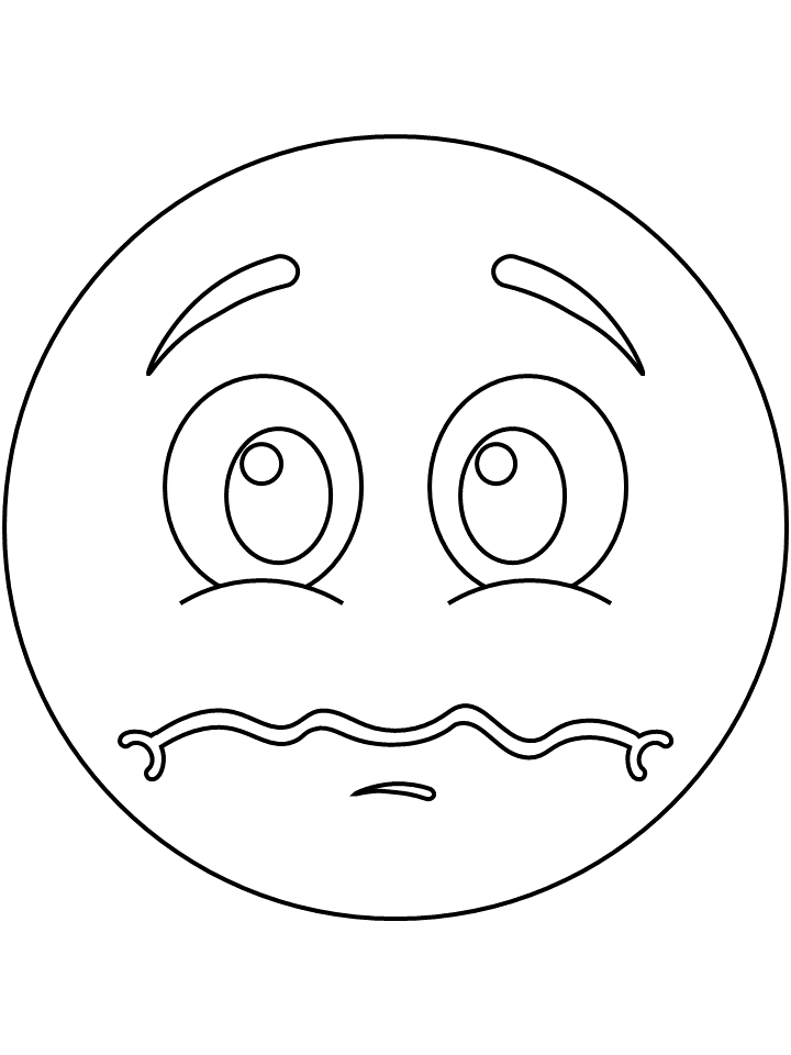 Printable coloring page scared eotion