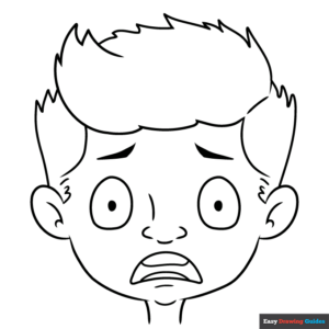Scared face coloring page easy drawing guides