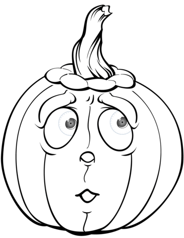 Scared pumpkin coloring page free printable coloring pages