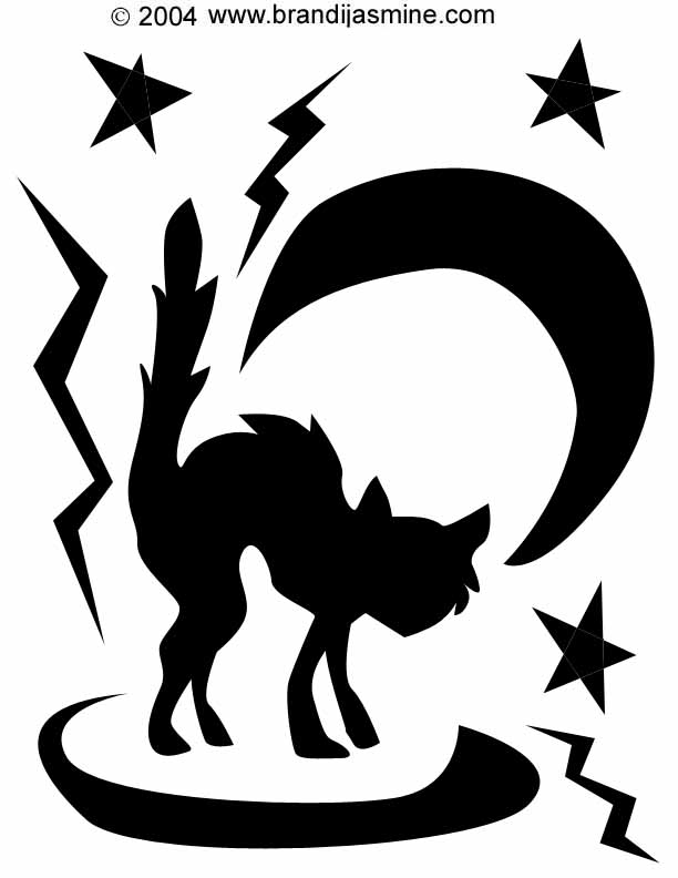 Scaredy cat pumpkin carving pattern â brandi jasmines emporium