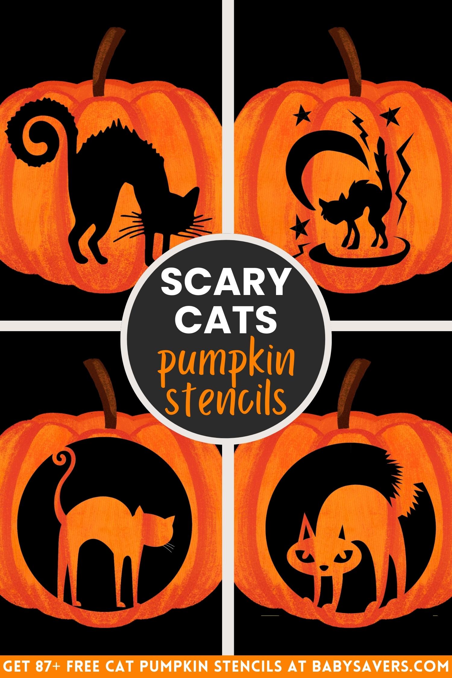 Free cat pumpkin carving stencils