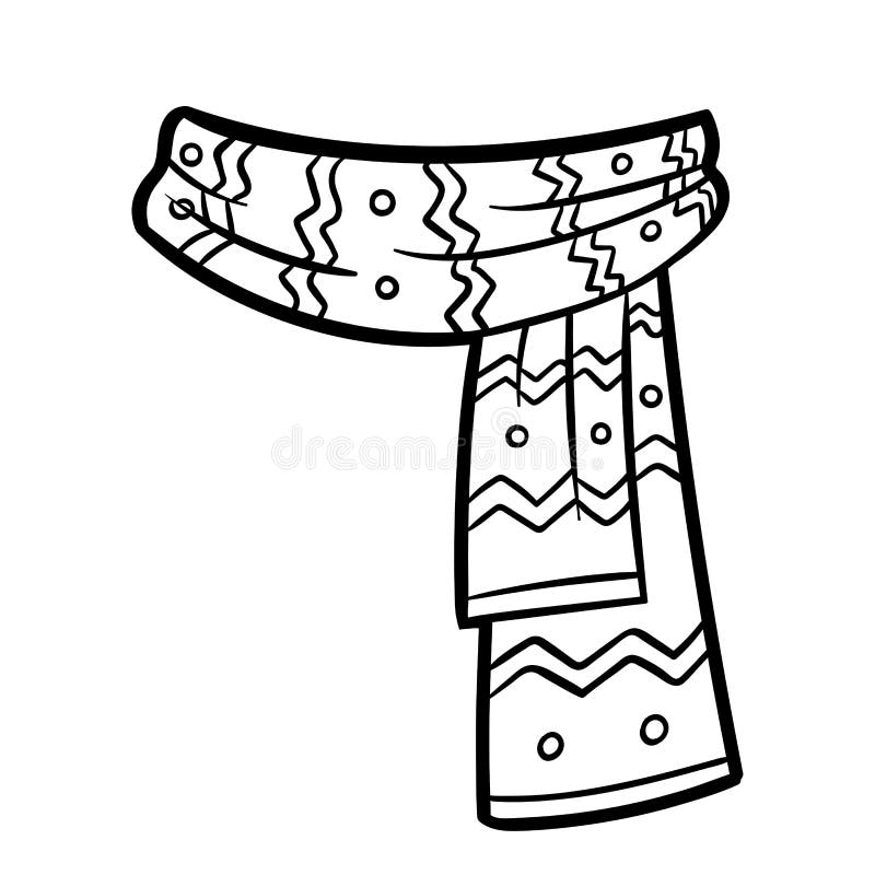 Coloring book scarf stock vector illustration of cartoon