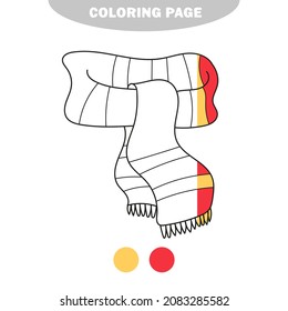 Simple coloring page winter scarf line stock vector royalty free