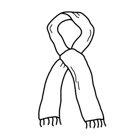Scarf line art stock vector illustration and royalty free scarf line art clipart